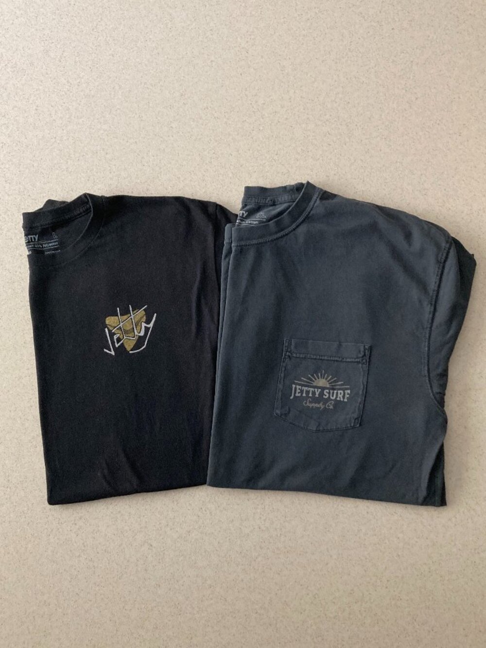 Jetty Surf Supply Co. T Shirts -Bundle of Two- Men Size L and XL